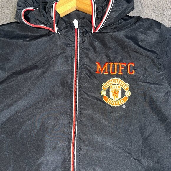 Official MANCHESTER UNITED FOOTBALL CLUB Full Zip Hooded Track Jacket - EUC - S - Picture 5 of 12